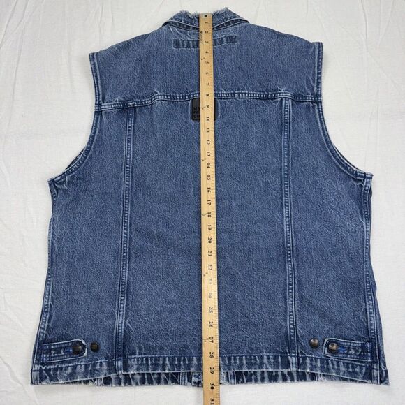Marithe Francois Girbaud Denim Vest Mens XL Faded Street Grunge Hip Hop,‎ Y2K - Picture 9 of 15